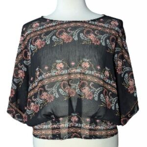 Petticoat Alley Black Floral Top